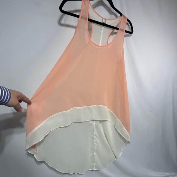 Sheer high low tank dress. Perfect for over swimsuit or layered. Size L. - Picture 1 of 10